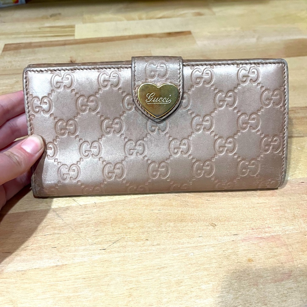 Gucci Gold Embossed Wallet